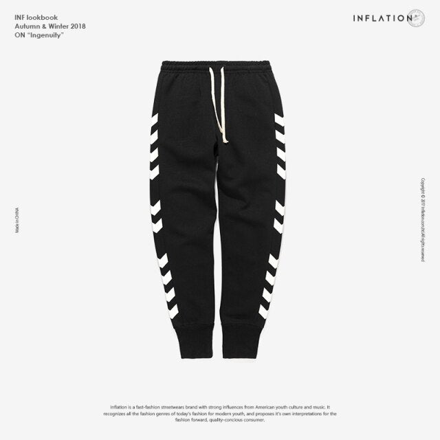 INFLATION  Sweatpants Side Traffic Lane Line Printed Male Streetwear Track Pants Trousers Casual Jogger Pants