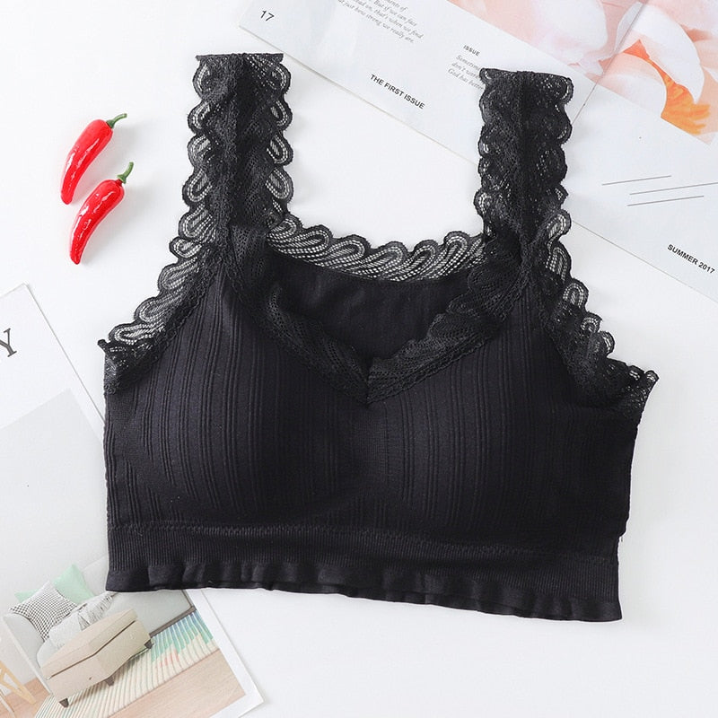 Lace Bra Women Girls Yoga Tops Fashion Fitness Sport Bra Cotton Women Tops