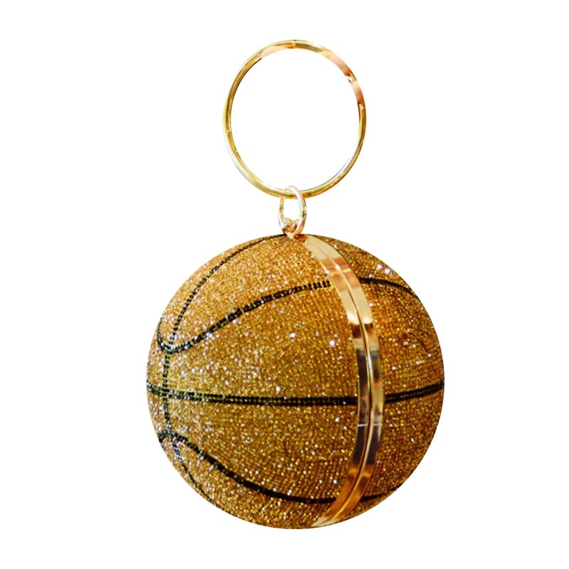 Women Basketball Evening Clutch Glitter Shoulder Bag Bridal Party Prom Wedding Crossbody Handbag Purse