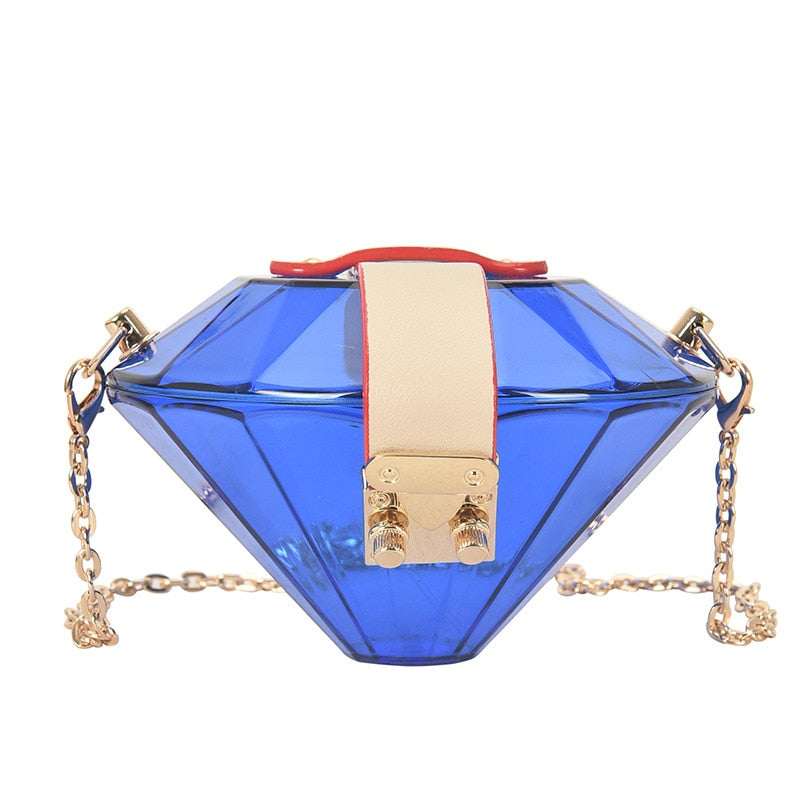 Acrylic Diamond Shape Women's Purses and Handbags Party Clutch Bag Mini Chain Shoulder Bag Evening Bag Luxury Designer Bag