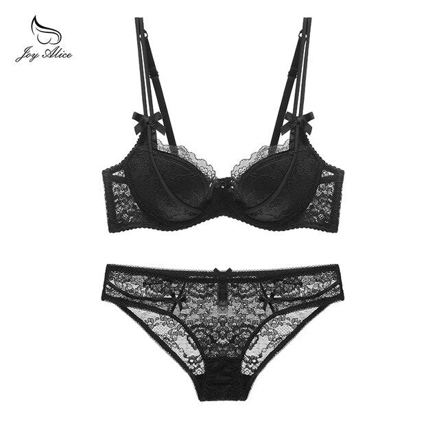 Femal Intimates Lingerie Set Gather Adjustable Underwear Women Lace Bra Set Push Up Bra And Panty ABC Cup Bra Briefs