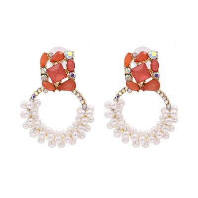 Juran Crystal Dangle Earrings Fashion Jewelry Boho Women Wedding Gift Party Statement Pearls Earrings Accessories Trend