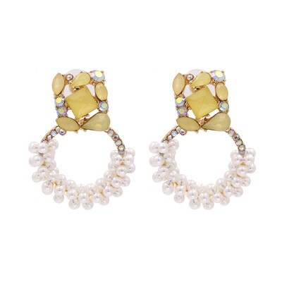 Juran Crystal Dangle Earrings Fashion Jewelry Boho Women Wedding Gift Party Statement Pearls Earrings Accessories Trend