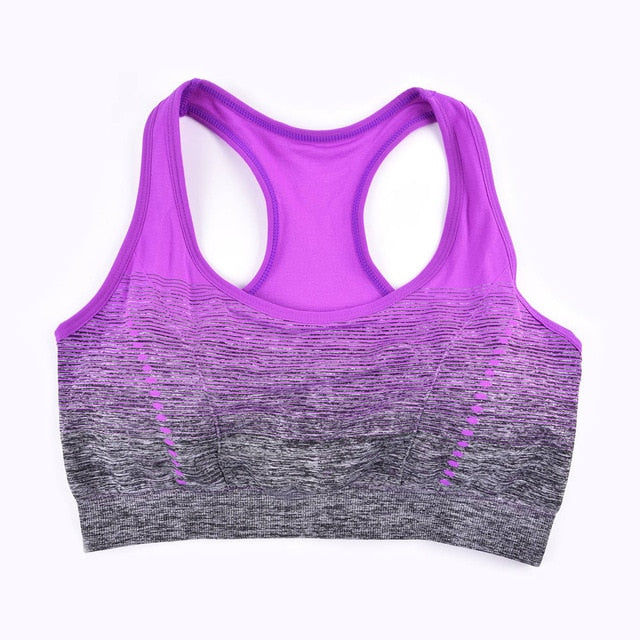 Sports Bra High Stretch Breathable Top Fitness Women Padded for Running Yoga Gym Seamless Crop Bra Gradient Sport Bra