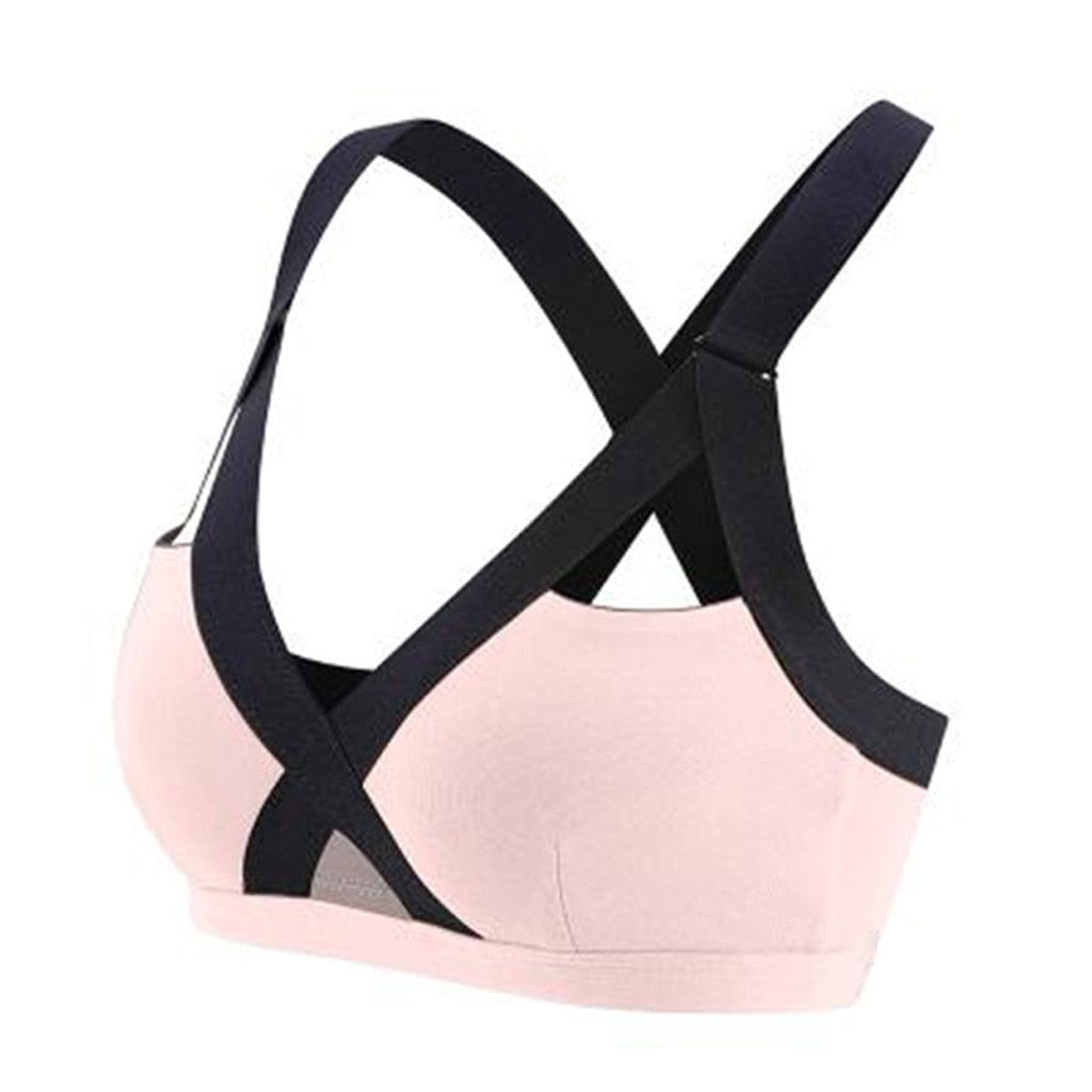 Sports Bra Yoga Padded Underwear Women Fitness Crop Top Hollow Out Seamless Black Push Up Cross Sportswear Gym Shirt Bralette