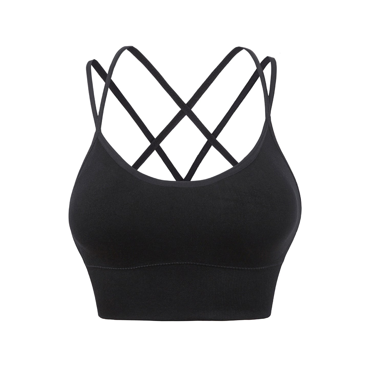 Thin Strap Cross Back Yoga Sports Bra Quick Dried Shockproof Running Fitness Sports Bra European and American Large Size Bra