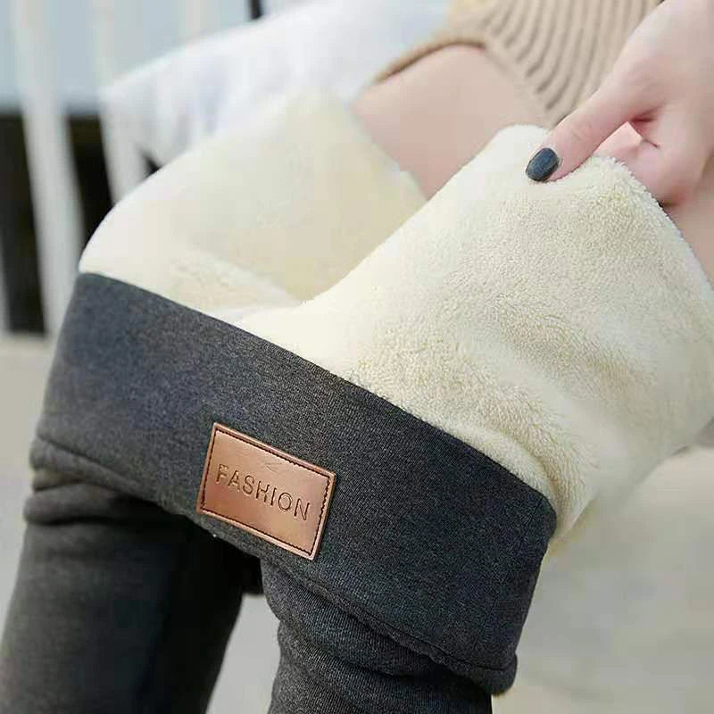 Women Warm Leggings Winter Velvet Pants Cold-resistant Keep Warm Fleece Legging Solid Color Legging Stretchy Comfortable