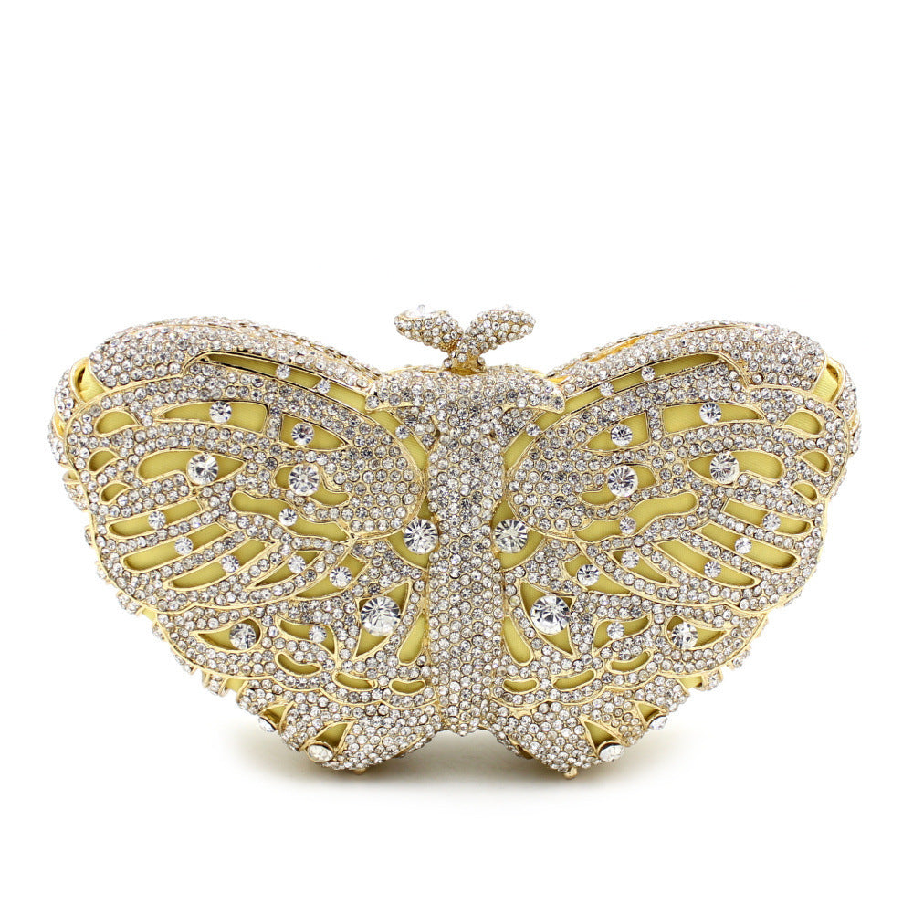 Women's Handmade Diamond Butterfly Shaped Chain Clutch