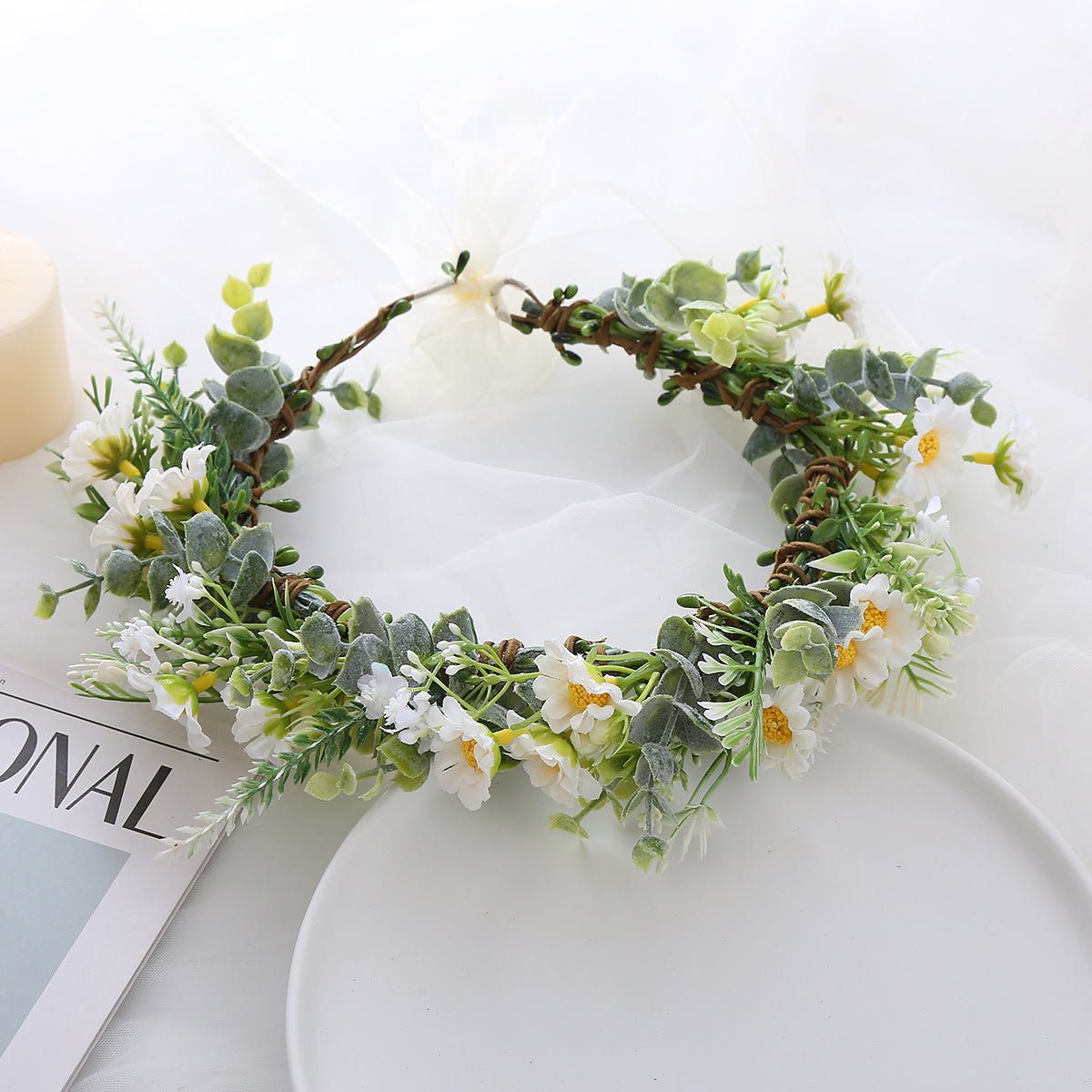 Ins Forest Leaf Bridal Wreath Headwear