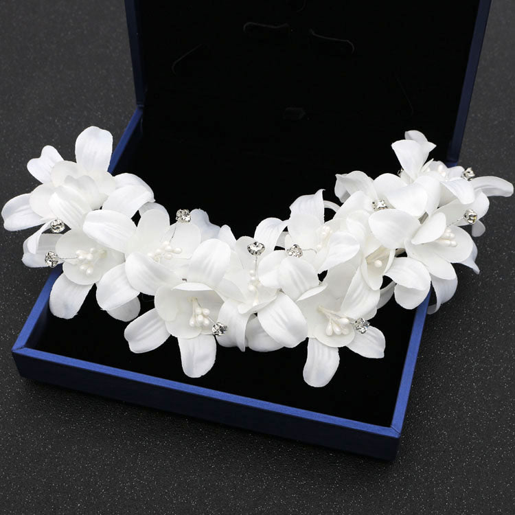 Bridal Headdress Silk Beaded Flower Wedding Ornaments