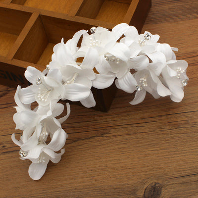 Bridal Headdress Silk Beaded Flower Wedding Ornaments