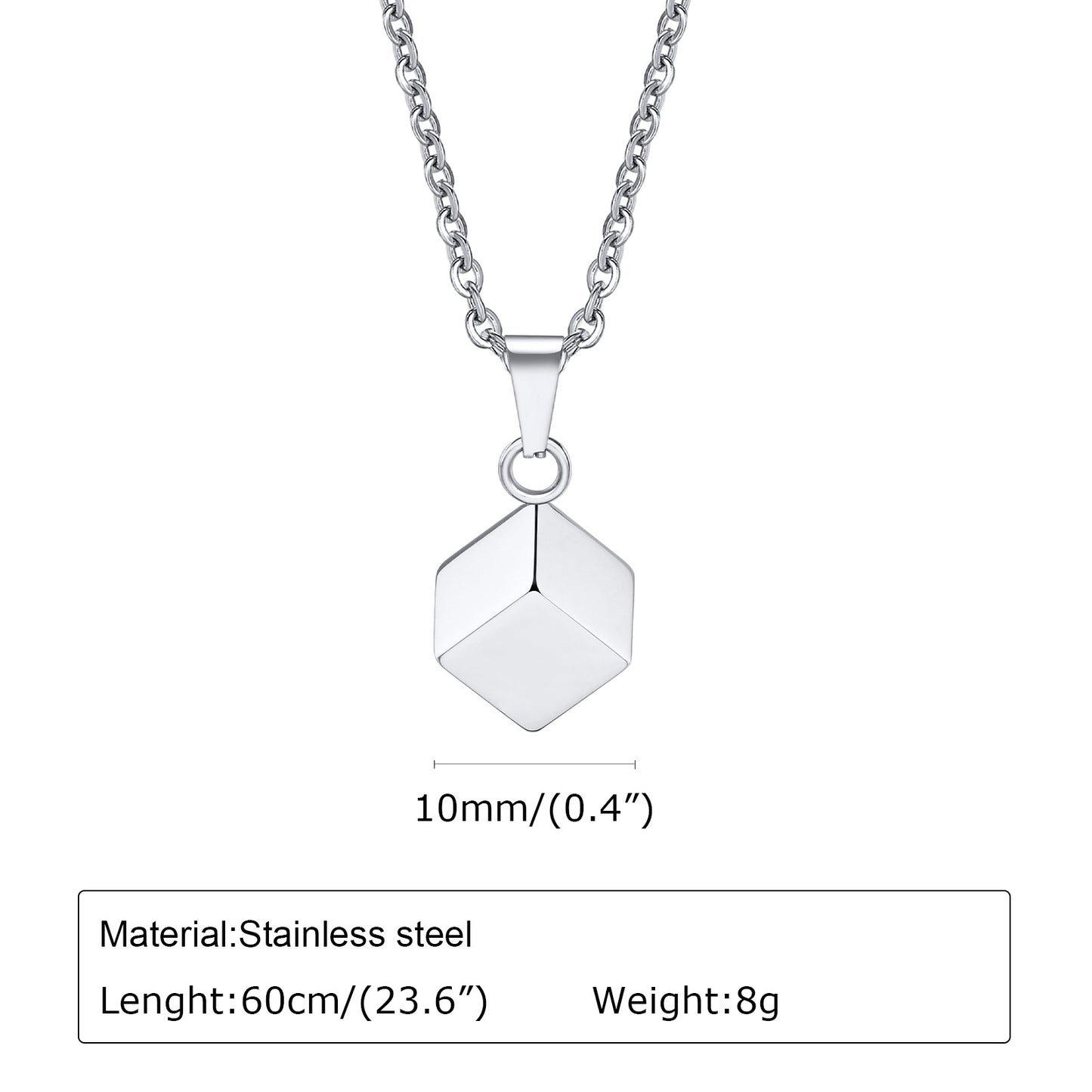 Women's Simple Geometric Stainless Steel Square Necklace