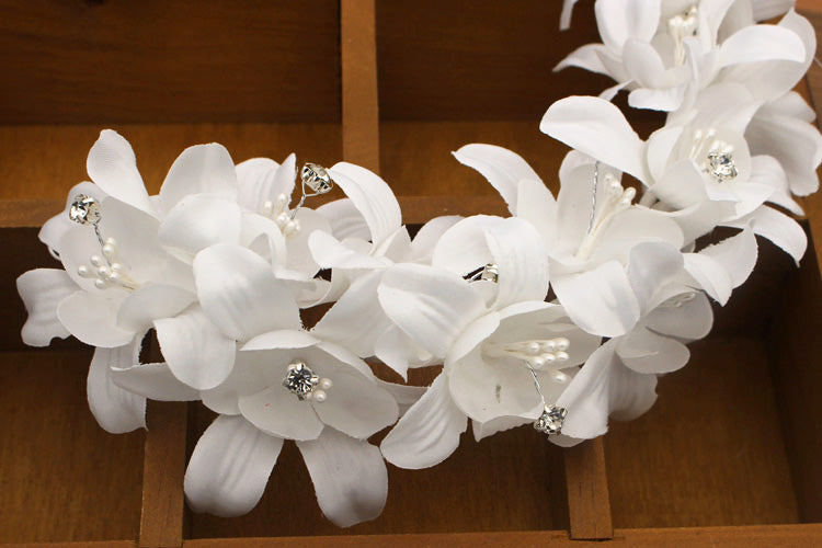 Bridal Headdress Silk Beaded Flower Wedding Ornaments